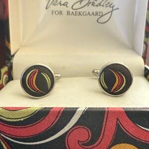 Vera Bradley Black and Red Cufflinks